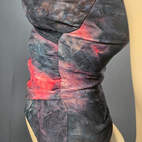 Y2K sleeveless Top Lace Trim Size S Gothic Fairy grunge whimsigoth V Neck Ruched - Picture 5 of 7